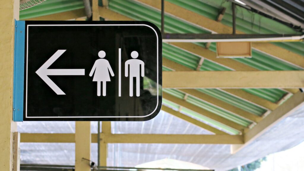 znak damskiej i męskiej toalety publicznej